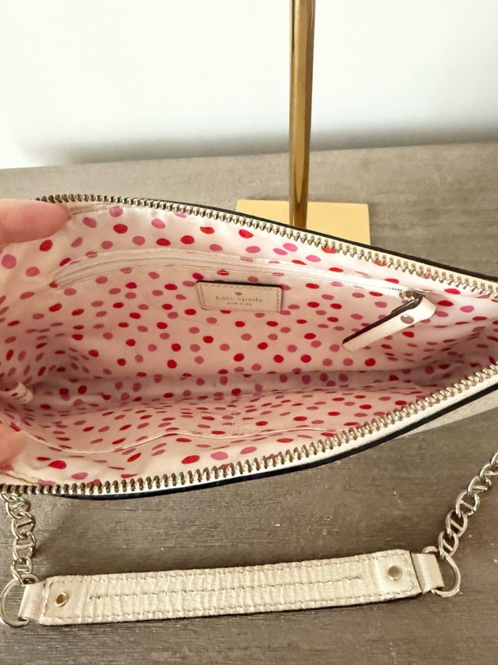 kate spade Cream Leather Chain Strap Shoulder Bag - Picture 5 of 7